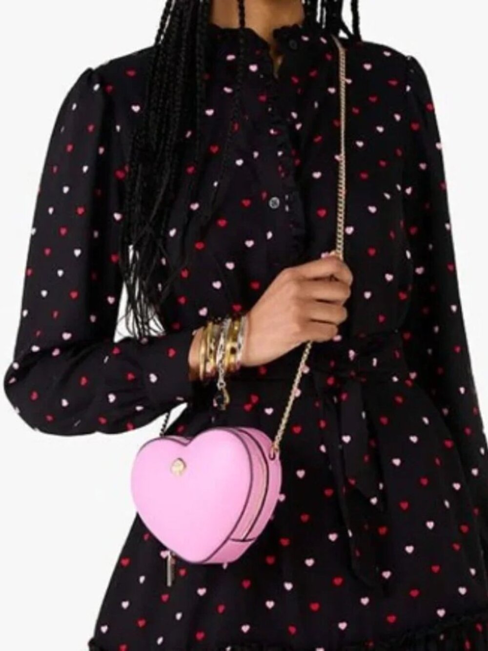 Kate Spade Love Shack 3d Mini Heart Crossbody (Surf Pink) NWT - Picture 4 of 4
